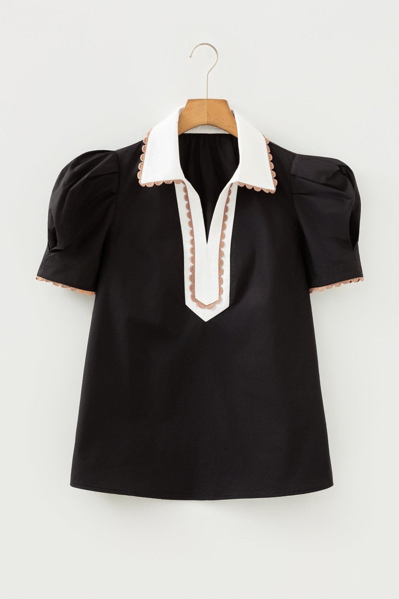 Remington Collar Short Sleeve Blouse - Hello Beautiful BoutiqueBlouses & ShirtsThreaded Pear