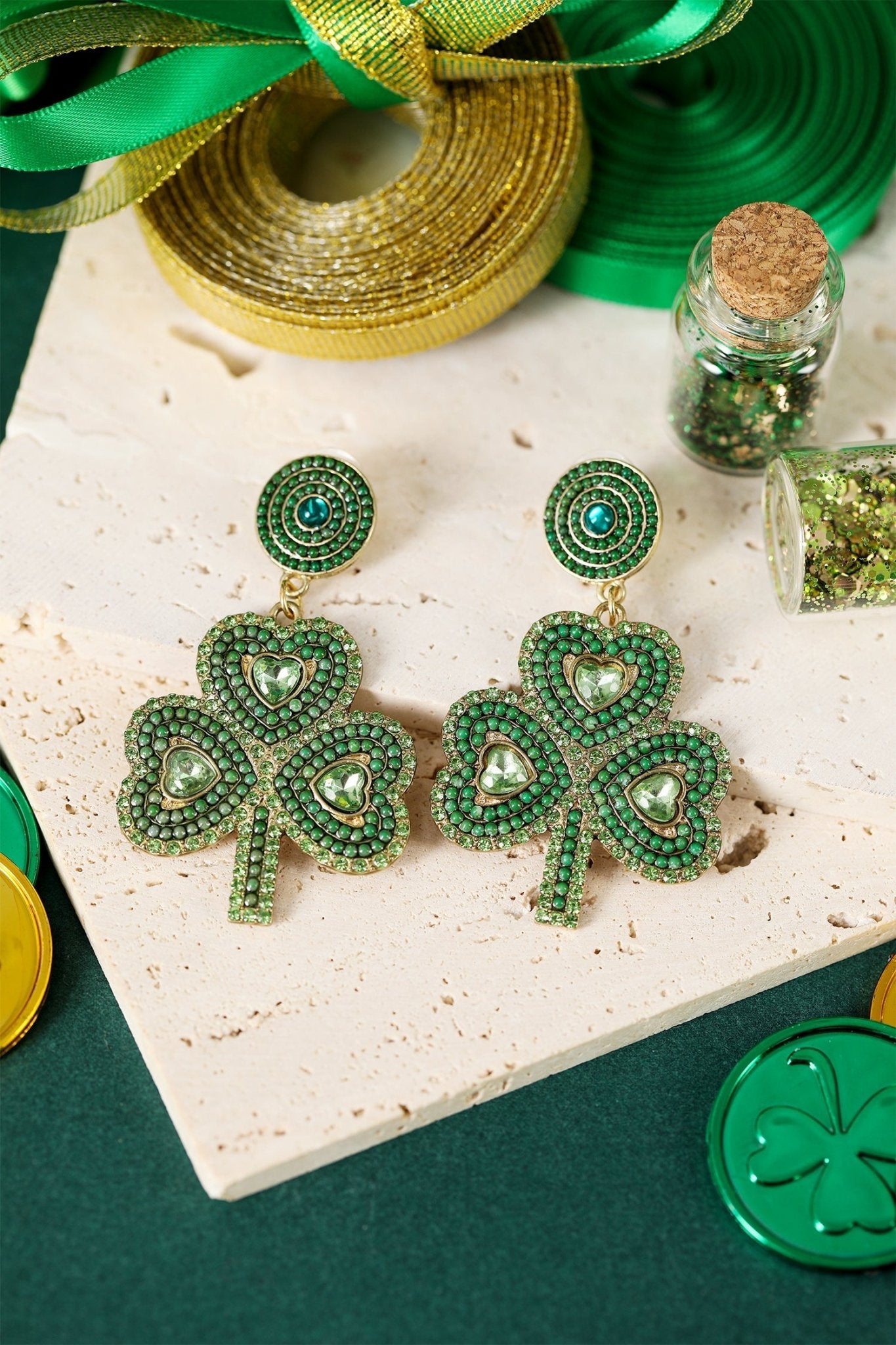 Remington Retro Beaded Clover Earrings - Hello Beautiful BoutiqueJewelryThreaded Pear