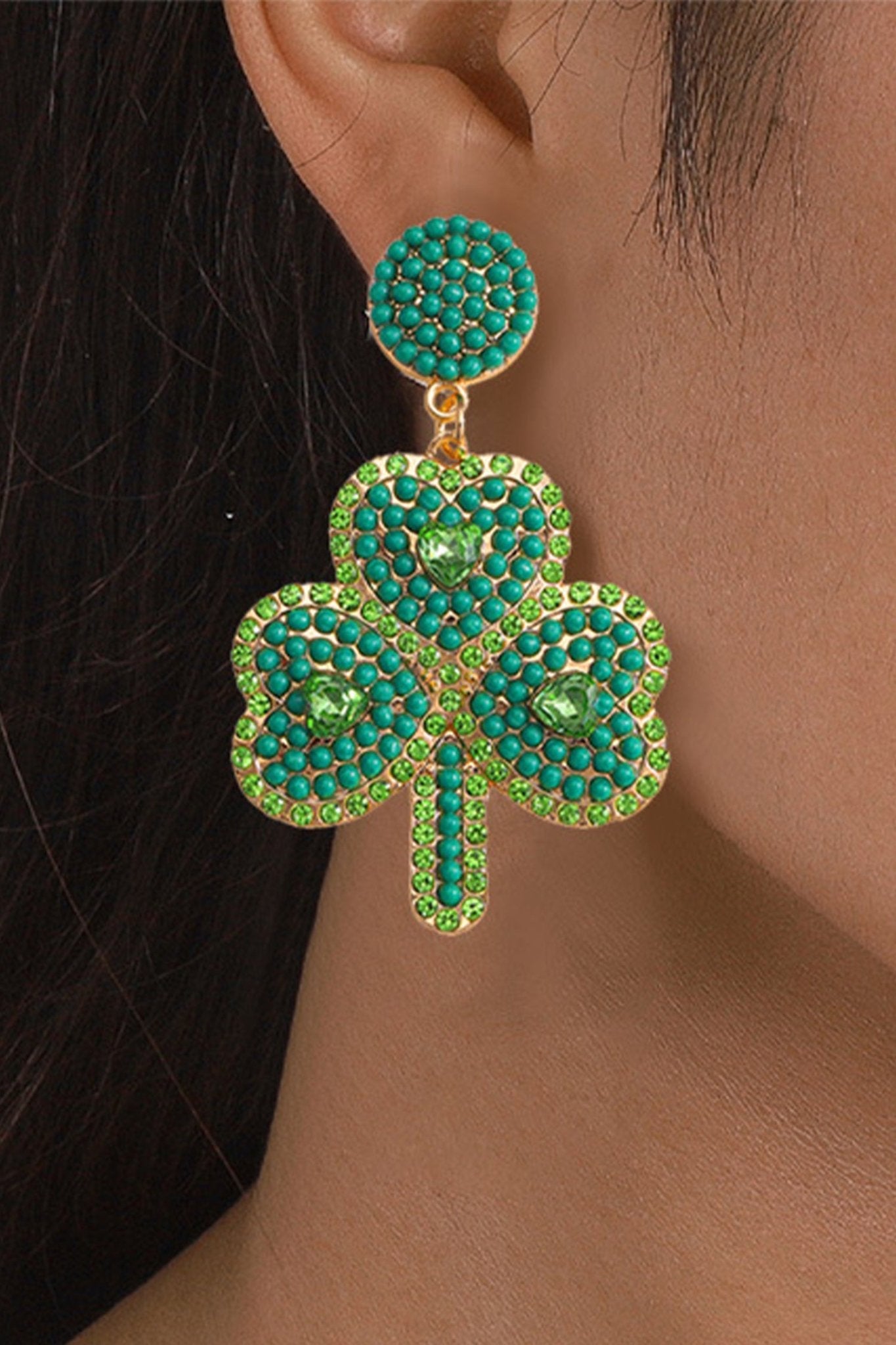 Remington Retro Beaded Clover Earrings - Hello Beautiful BoutiqueJewelryThreaded Pear