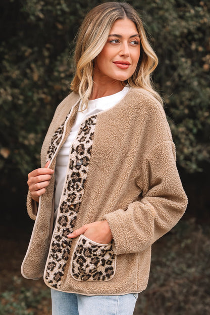 Renaona Print accent Plush Jacket - Hello Beautiful BoutiqueJacketsThreaded Pear