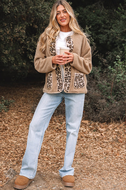 Renaona Print accent Plush Jacket - Hello Beautiful BoutiqueJacketsThreaded Pear