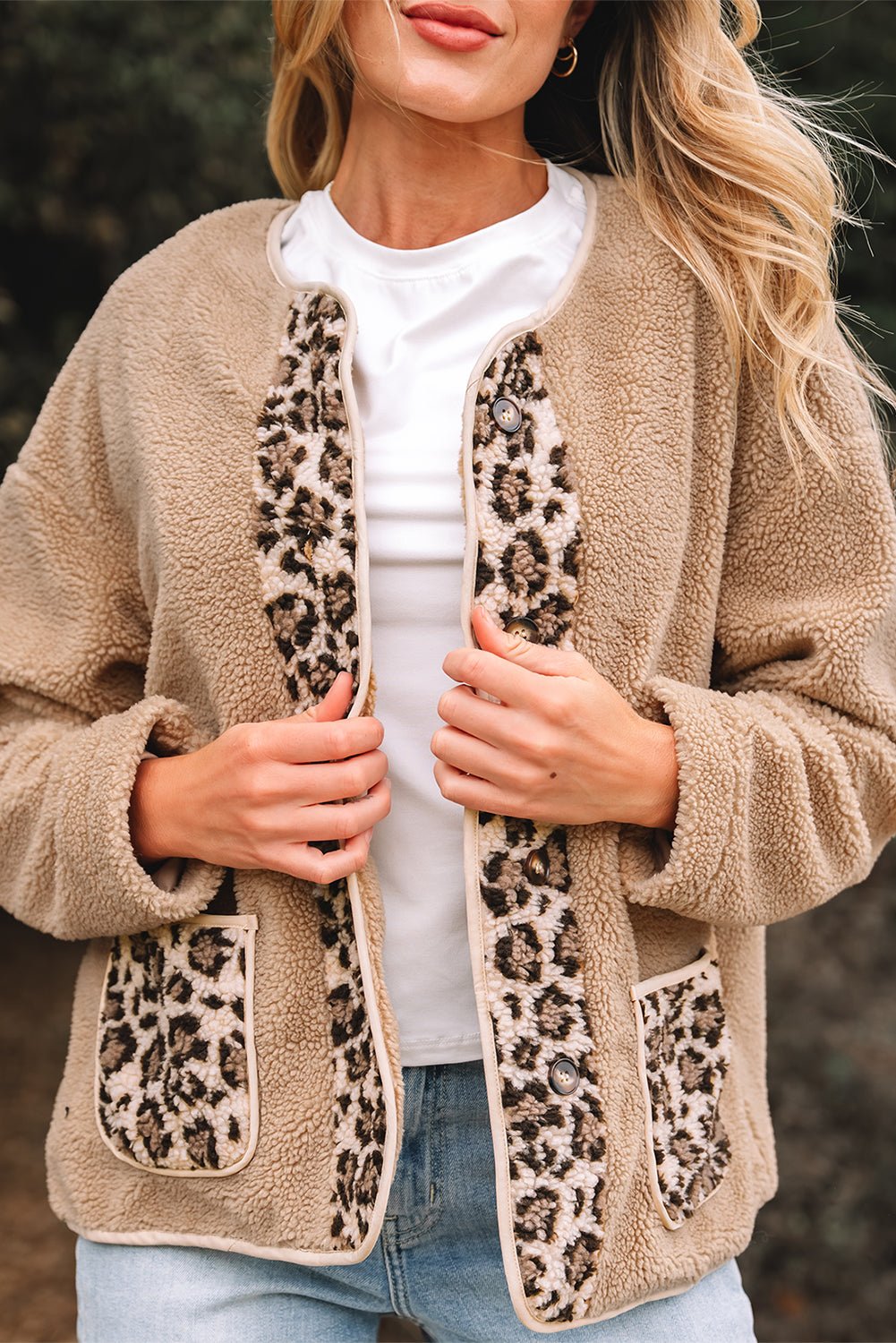 Renaona Print accent Plush Jacket - Hello Beautiful BoutiqueJacketsThreaded Pear