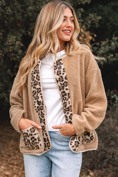 Renaona Print accent Plush Jacket - Hello Beautiful BoutiqueJacketsThreaded Pear