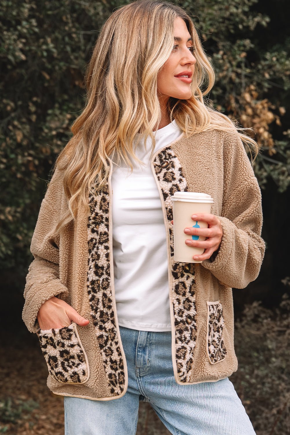 Renaona Print accent Plush Jacket - Hello Beautiful BoutiqueJacketsThreaded Pear