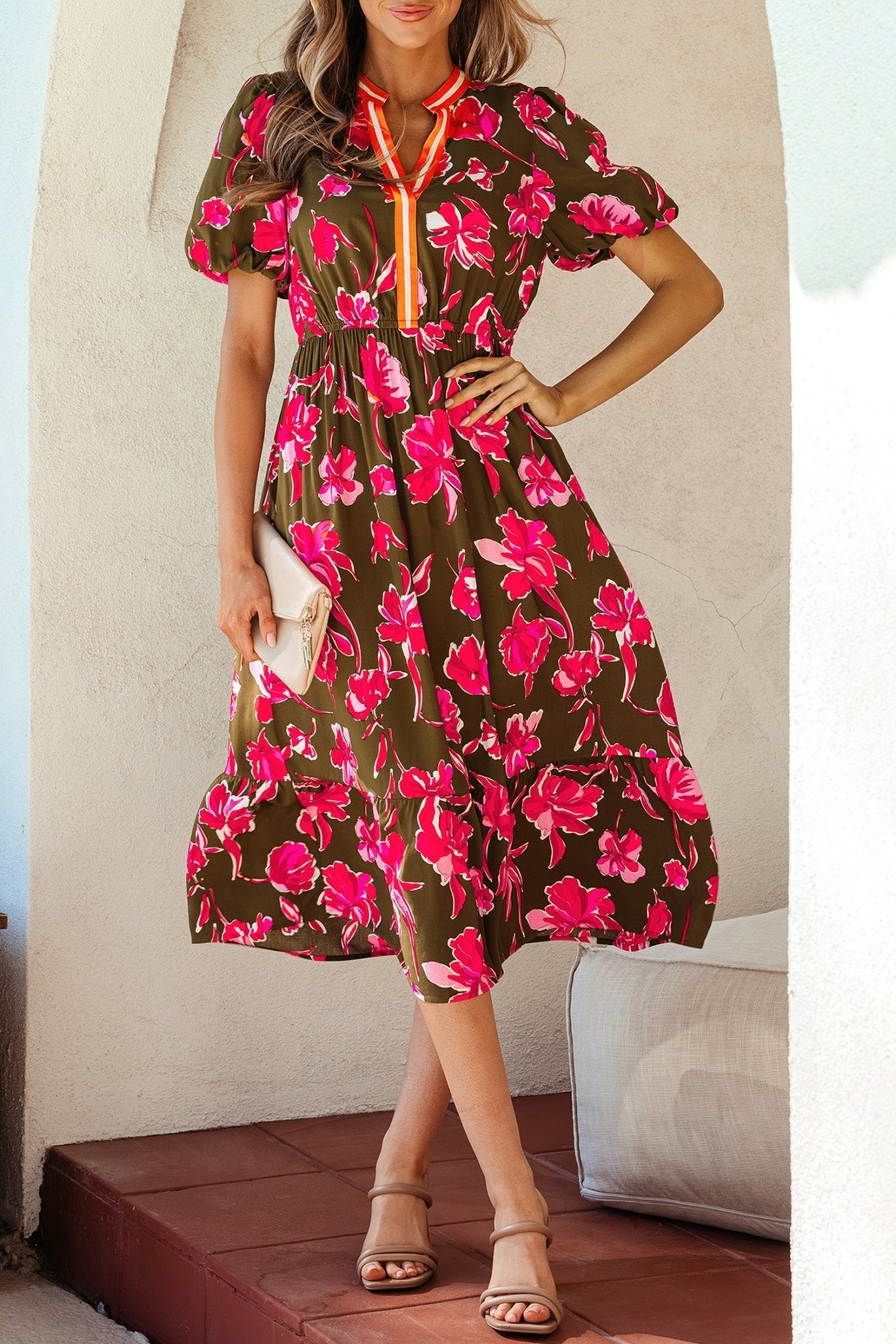Renata Ruffle Hem Maxi Dress - Hello Beautiful BoutiqueMaxi DressesThreaded Pear
