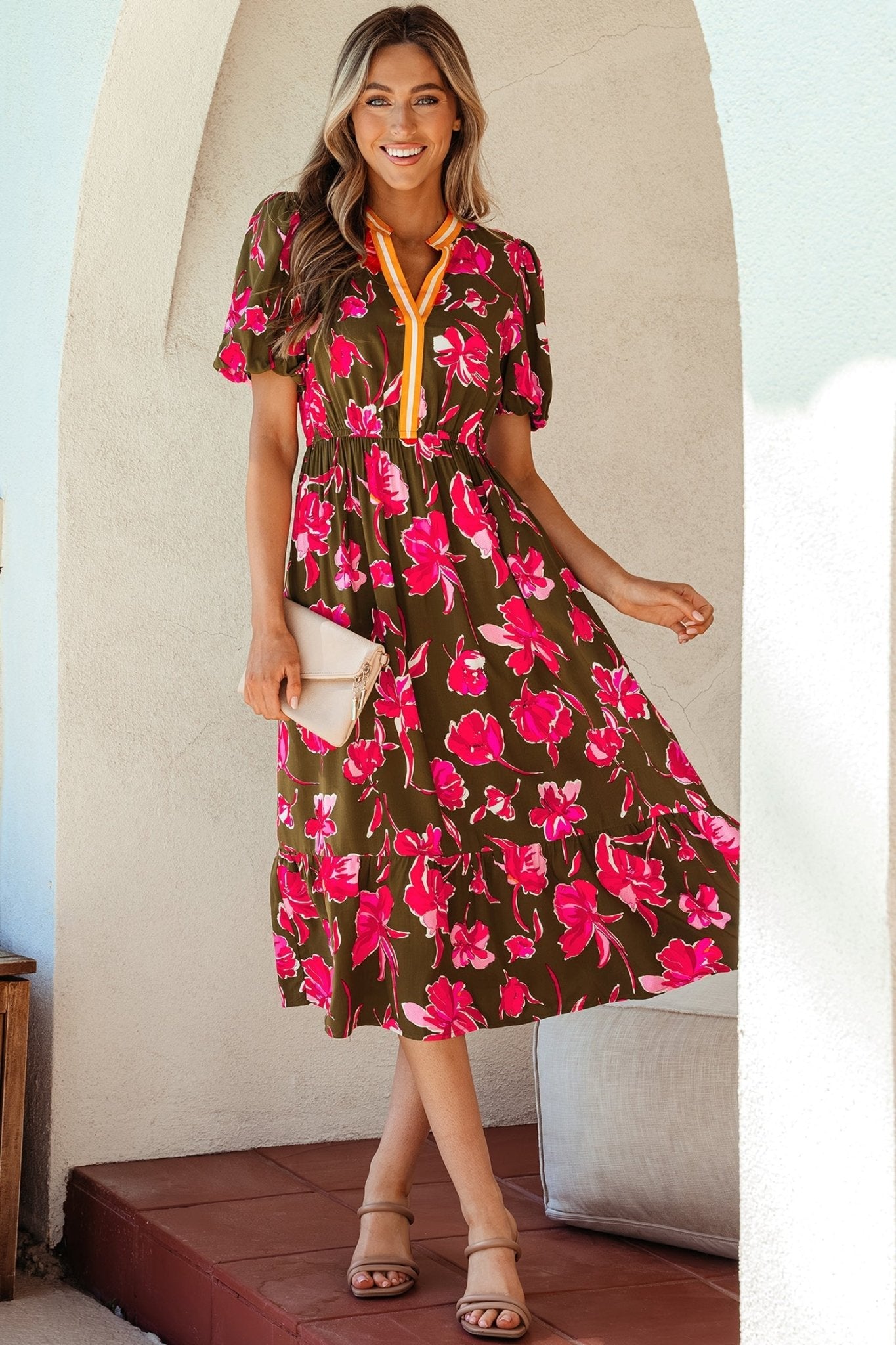 Renata Ruffle Hem Maxi Dress - Hello Beautiful BoutiqueMaxi DressesThreaded Pear