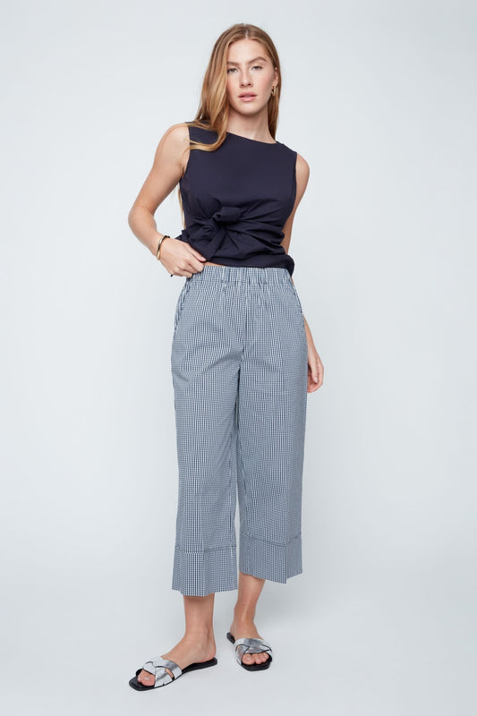 Renuar R11015 Woven Wide Leg Cropped Pants - Hello Beautiful BoutiquePantsRenuar
