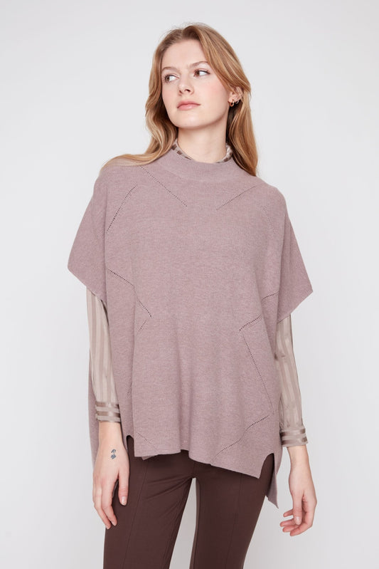 Renuar Zigzag Knit Poncho Sweater R6990 - Hello Beautiful BoutiqueSweaterRenuar