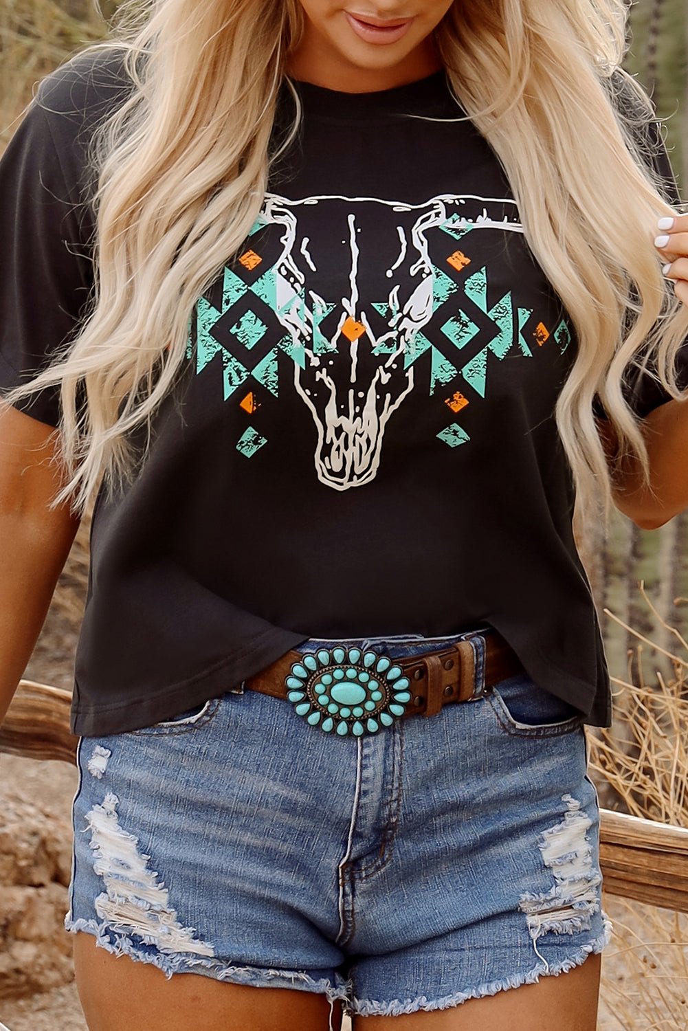 Reya aztec Graphic T Shirt - Hello Beautiful BoutiqueTops & TeesThreaded Pear