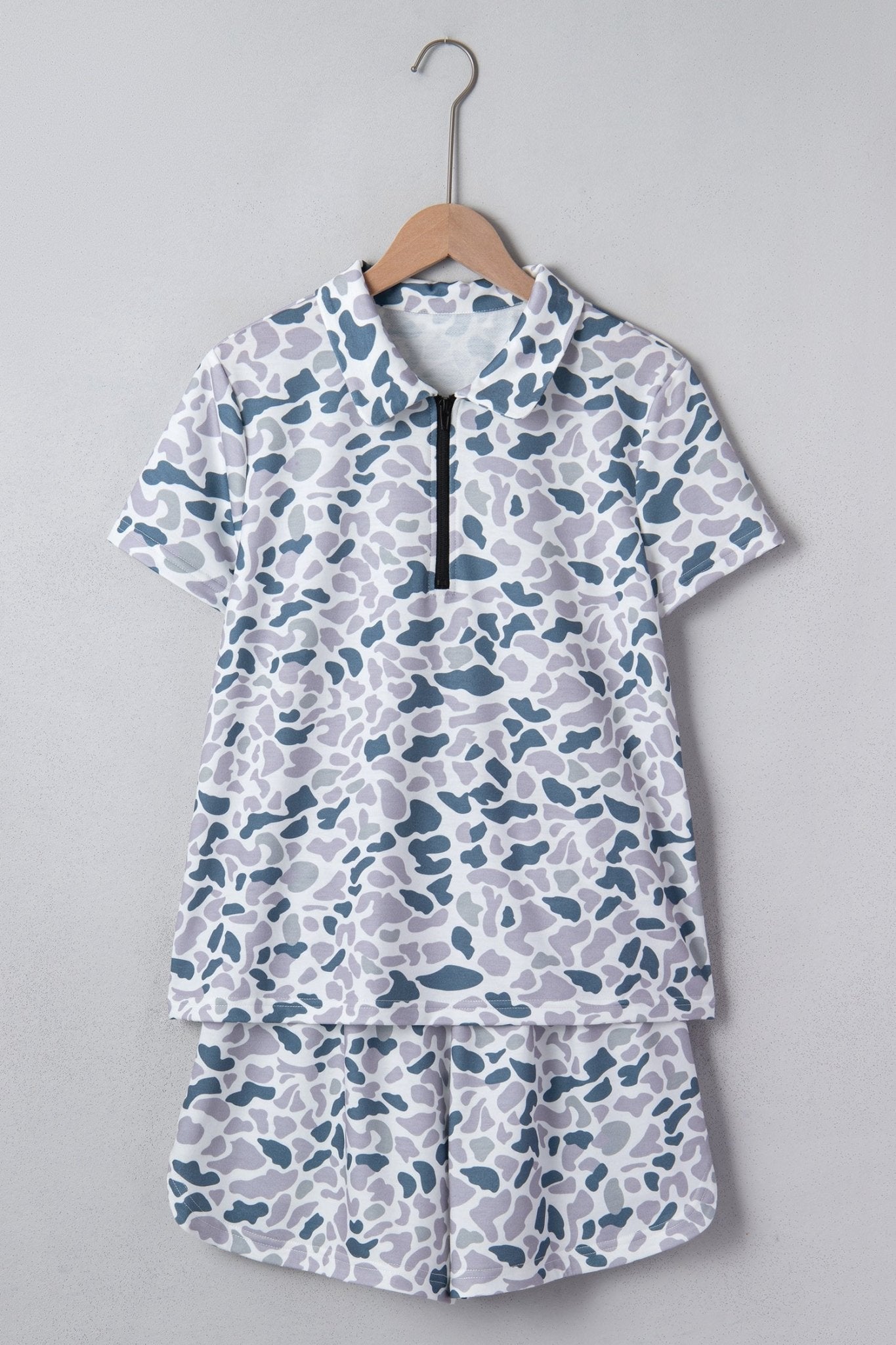 Reyna Polo Collar Lounge Set - Hello Beautiful BoutiqueShort SetsThreaded Pear