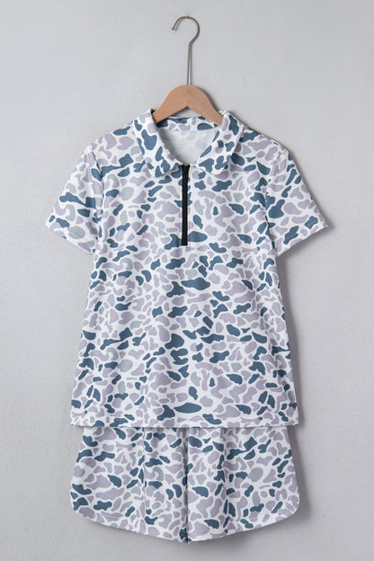 Reyna Polo Collar Lounge Set - Hello Beautiful BoutiqueShort SetsThreaded Pear