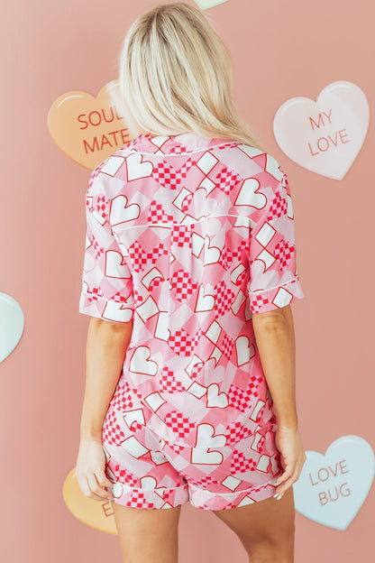 Rhea Heart Print Shirt - Hello Beautiful BoutiqueSleepwearThreaded Pear