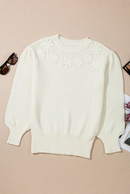 Rheakara Textured Puff Sleeve Sweater - Hello Beautiful BoutiqueSweatersThreaded Pear