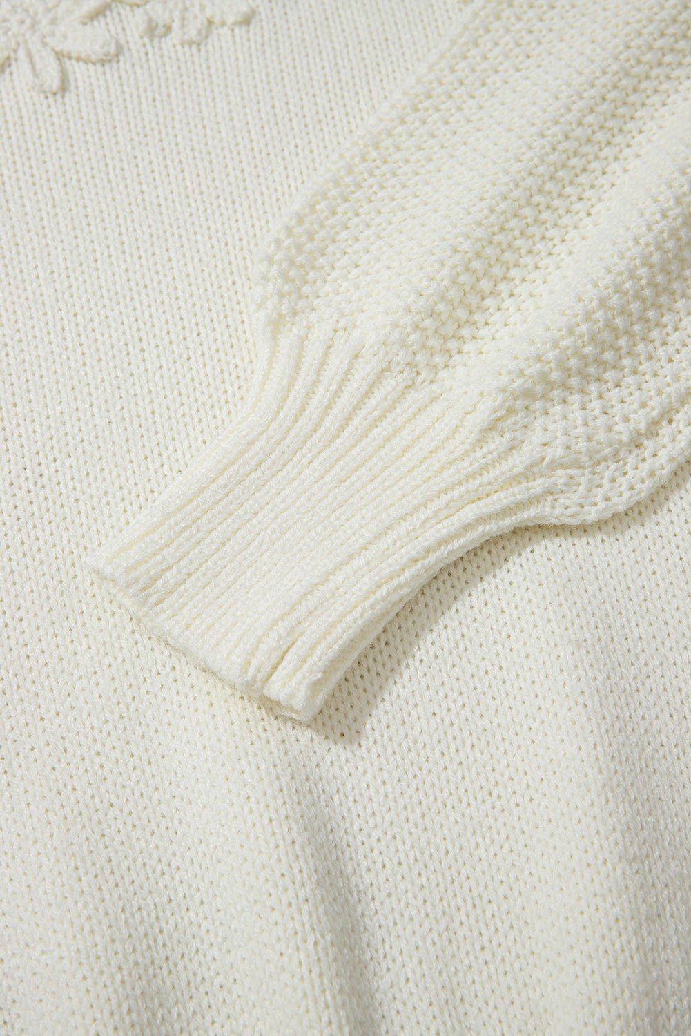 Rheakara Textured Puff Sleeve Sweater - Hello Beautiful BoutiqueSweatersThreaded Pear