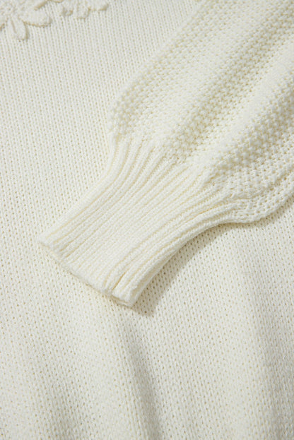 Rheakara Textured Puff Sleeve Sweater - Hello Beautiful BoutiqueSweatersThreaded Pear
