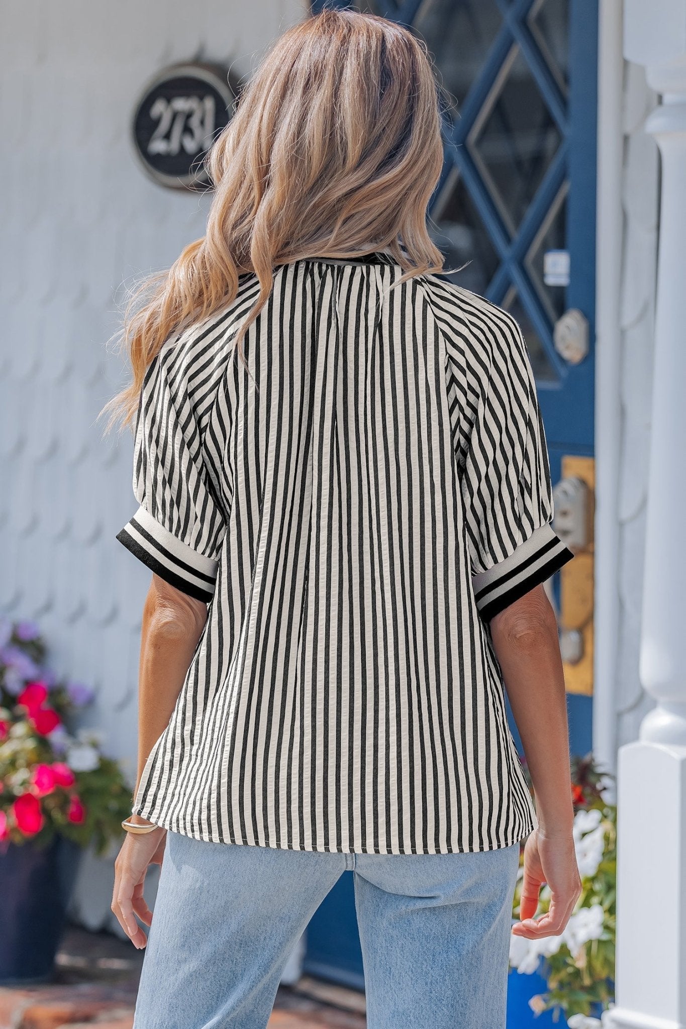 Riley Short Puff Sleeve Blouse - Hello Beautiful BoutiqueBlouses & ShirtsThreaded Pear