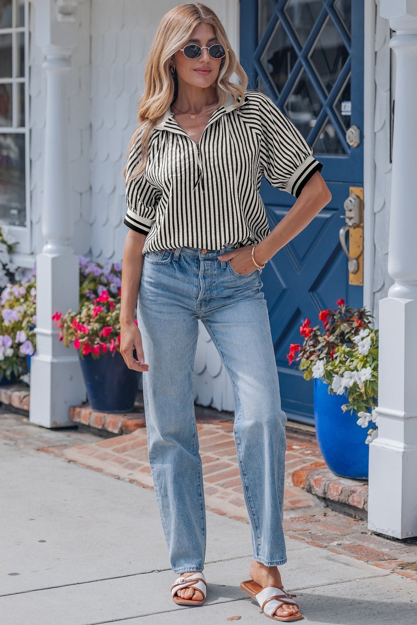 Riley Short Puff Sleeve Blouse - Hello Beautiful BoutiqueBlouses & ShirtsThreaded Pear