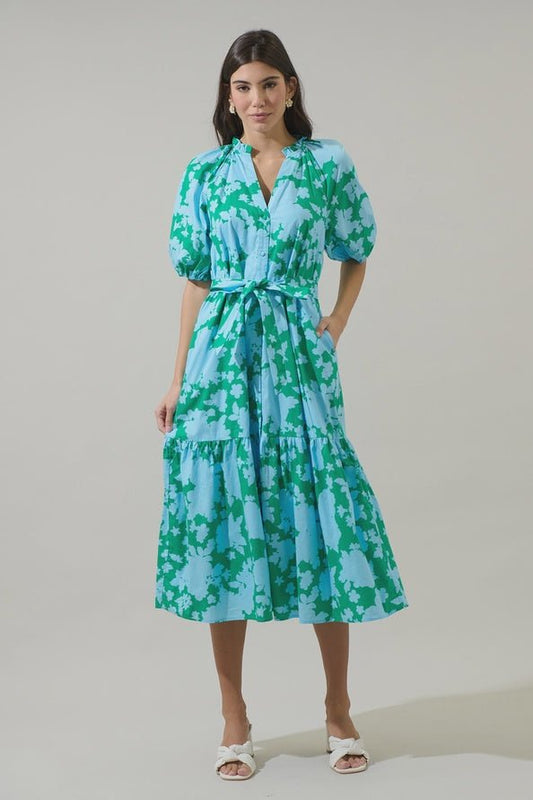 Riona Floral Midi Dress - Hello Beautiful BoutiqueDressSugarlips