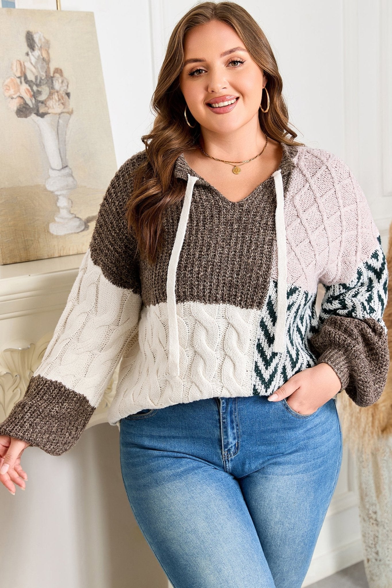 Rivka Back Loose Fit PLUS Sweater - Hello Beautiful BoutiquePlus Size Sweaters & CardigansThreaded Pear