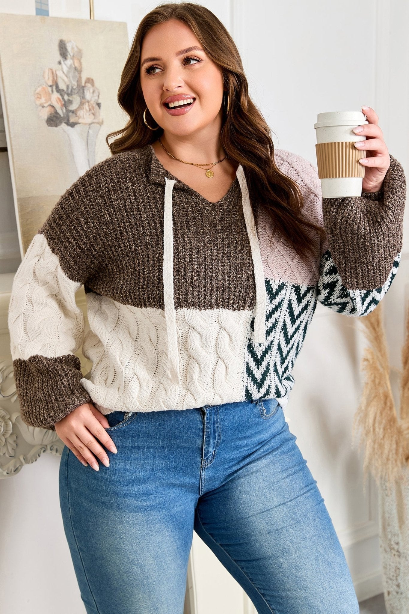 Rivka Back Loose Fit PLUS Sweater - Hello Beautiful BoutiquePlus Size Sweaters & CardigansThreaded Pear