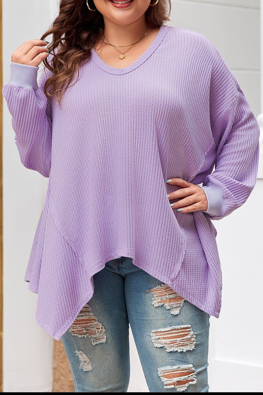 Rivka Exposed Seam Flowy PLUS Top - Hello Beautiful Boutique20% OFFThreaded Pear