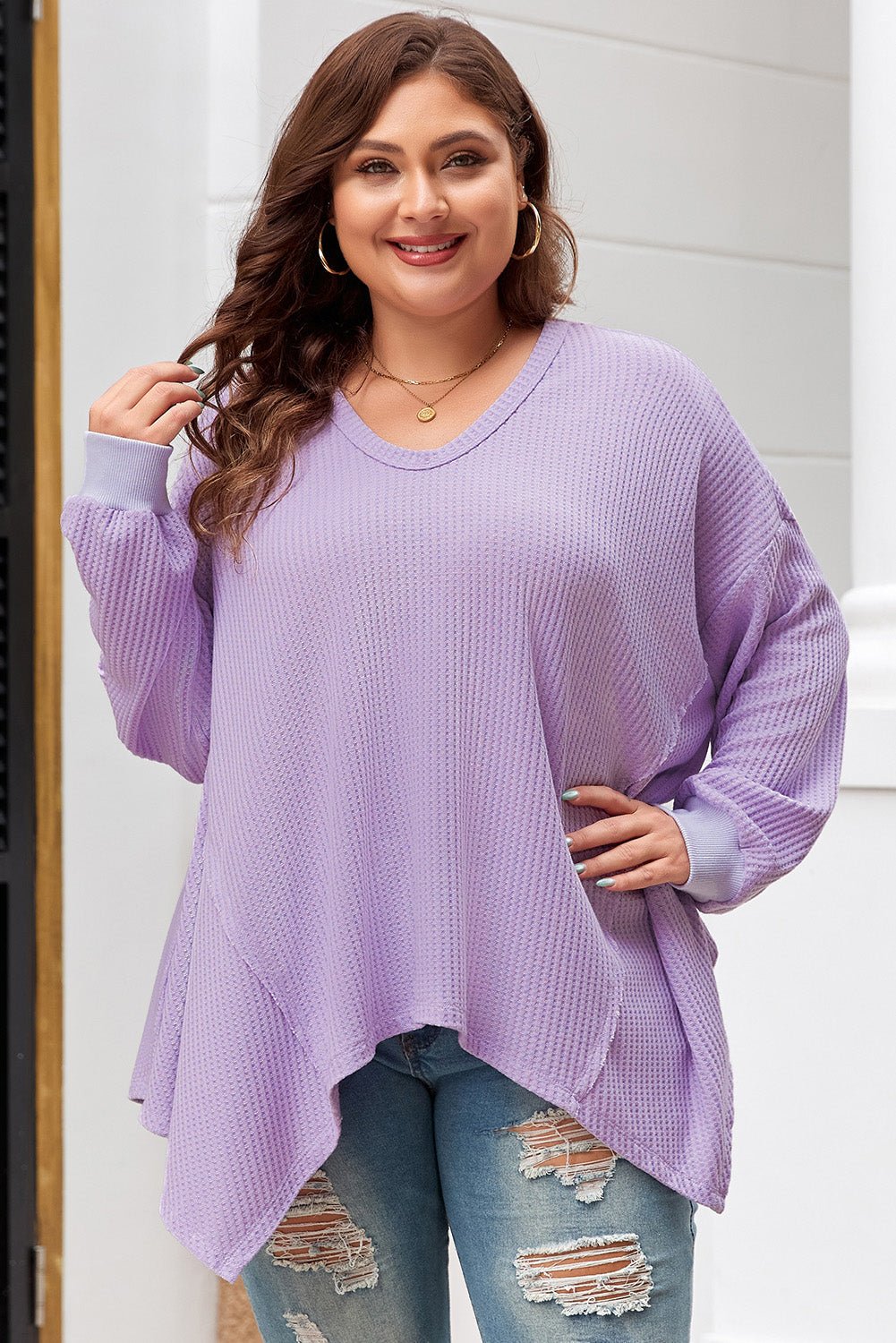 Rivka Exposed Seam Flowy PLUS Top - Hello Beautiful Boutique20% OFFThreaded Pear