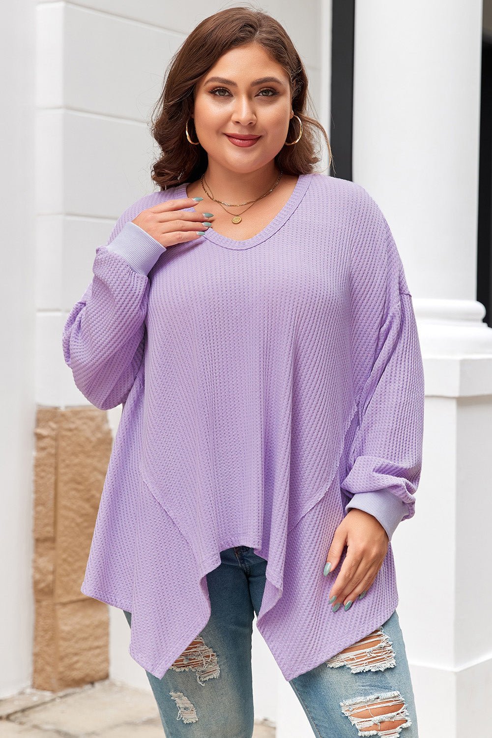 Rivka Exposed Seam Flowy PLUS Top - Hello Beautiful Boutique20% OFFThreaded Pear