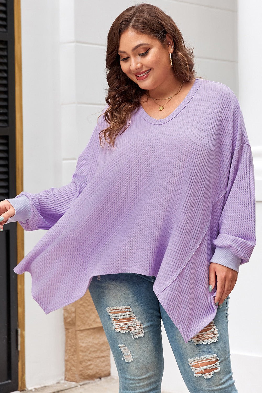 Rivka Exposed Seam Flowy PLUS Top - Hello Beautiful Boutique20% OFFThreaded Pear