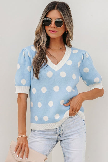Rivka Puff Short Sleeve Sweater - Hello Beautiful BoutiqueShort Sleeve SweatersThreaded Pear