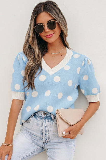 Rivka Puff Short Sleeve Sweater - Hello Beautiful BoutiqueShort Sleeve SweatersThreaded Pear