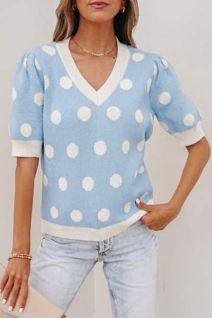 Rivka Puff Short Sleeve Sweater - Hello Beautiful BoutiqueShort Sleeve SweatersThreaded Pear