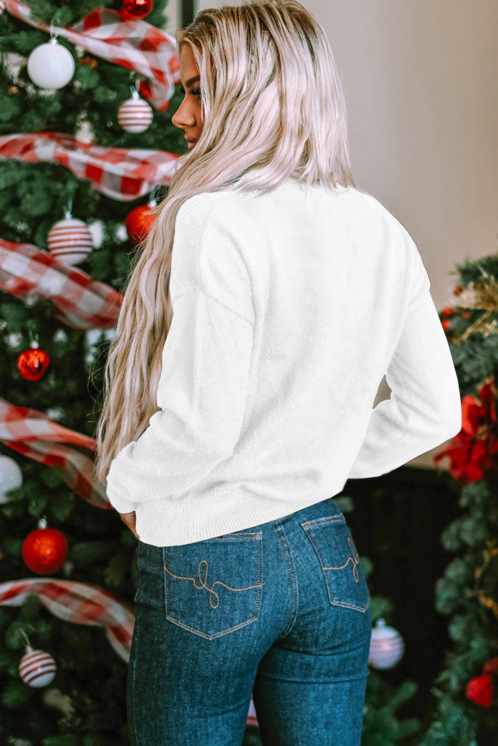 Robin Glitter Print Casual Sweater - Hello Beautiful BoutiqueSweatersThreaded Pear