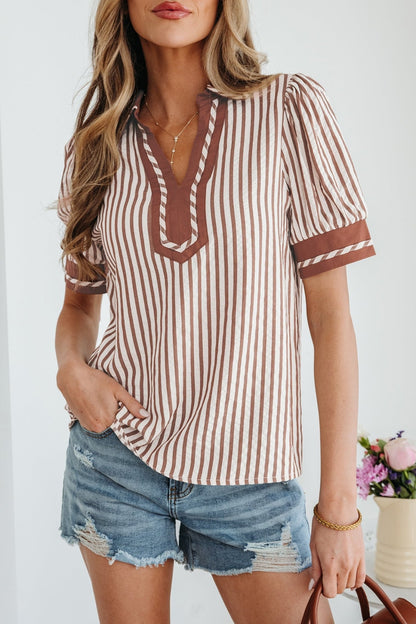 Romina Short Bubble Sleeve Blouse - Hello Beautiful BoutiqueBlouses & ShirtsThreaded Pear