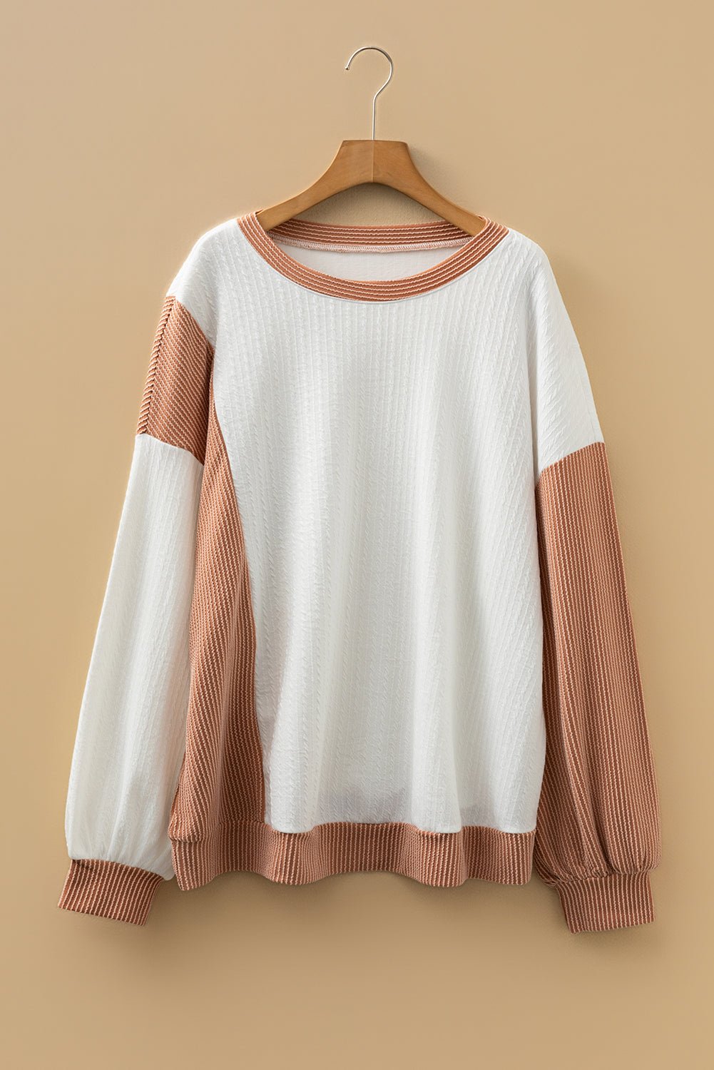 Romy Color Block Knit PLUS Top - Hello Beautiful BoutiquePlus Size Long Sleeve TopsThreaded Pear