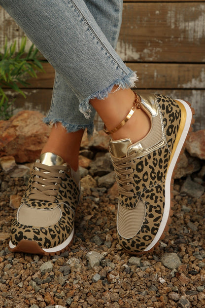 Romy Patchwork Lace Up Sneakers - Hello Beautiful BoutiqueWomens ShoesThreaded Pear