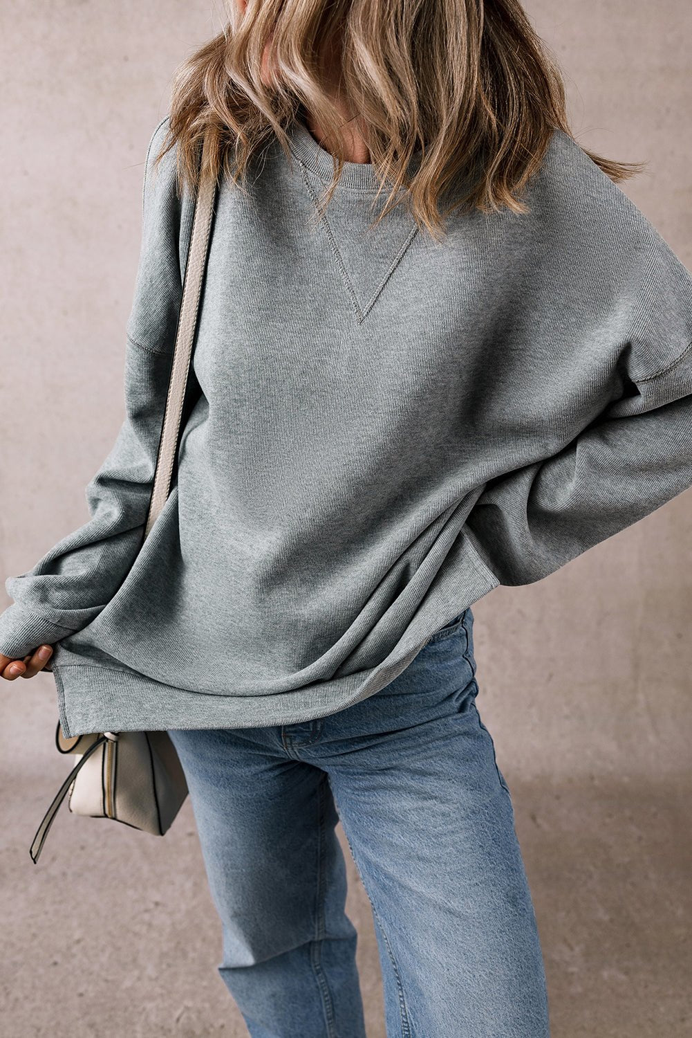 Rorivina Drop Shoulder Oversized Sweatshirt - Hello Beautiful BoutiqueSweatshirts & HoodiesThreaded Pear