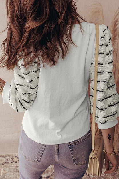 Rosa Patchwork Rib Knit Top - Hello Beautiful BoutiqueLong Sleeve TopsThreaded Pear