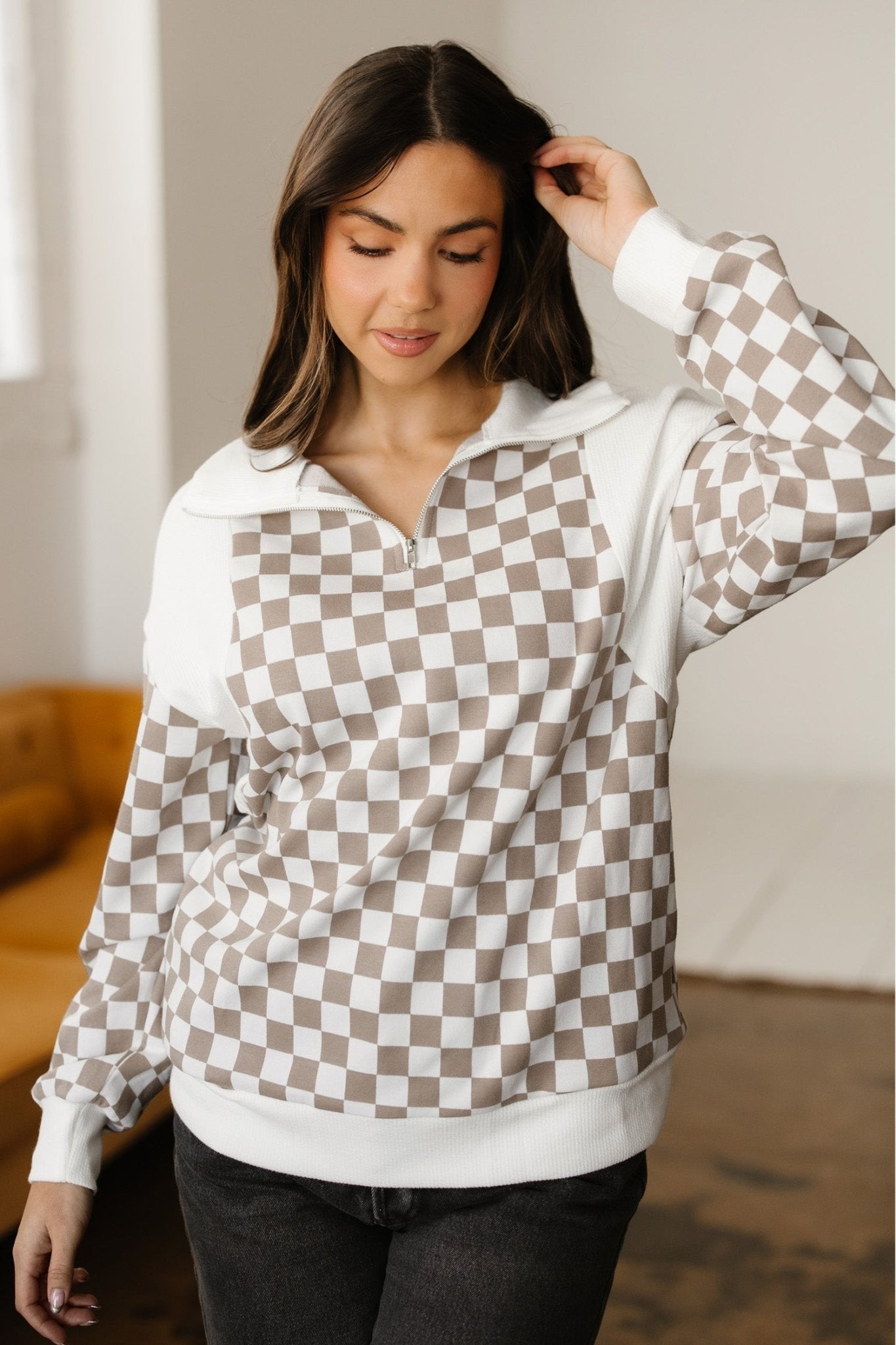 Rosalia Ribbed Patchwork Loose Sweatshirt - Hello Beautiful BoutiqueSweatshirts & HoodiesThreaded Pear