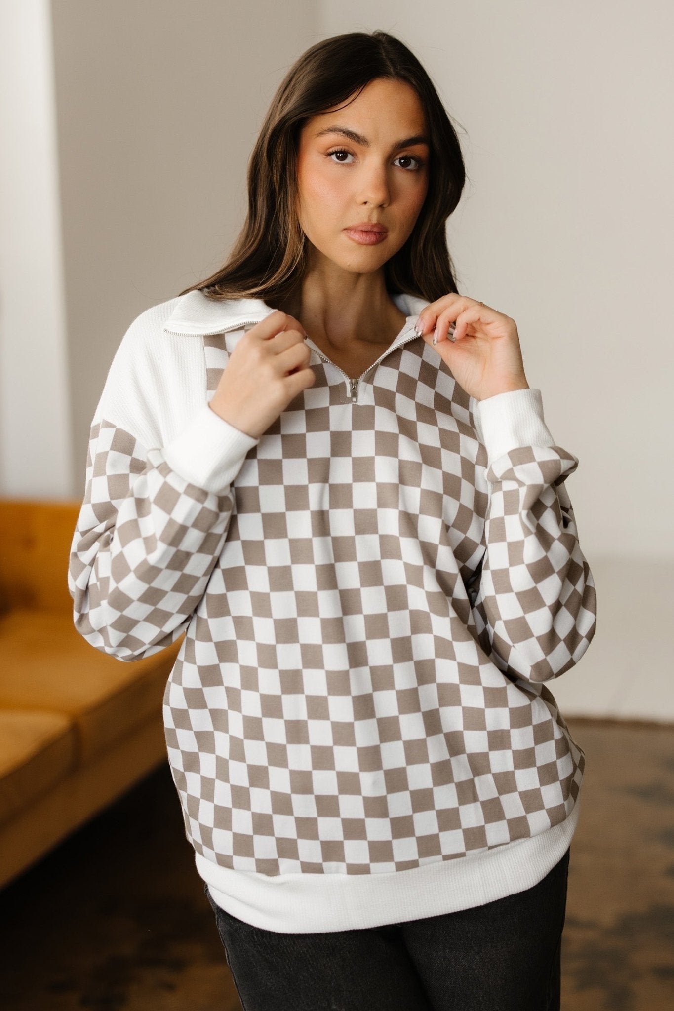 Rosalia Ribbed Patchwork Loose Sweatshirt - Hello Beautiful BoutiqueSweatshirts & HoodiesThreaded Pear