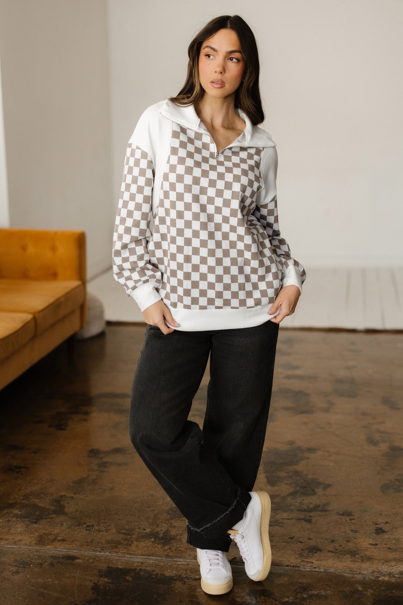 Rosalia Ribbed Patchwork Loose Sweatshirt - Hello Beautiful BoutiqueSweatshirts & HoodiesThreaded Pear