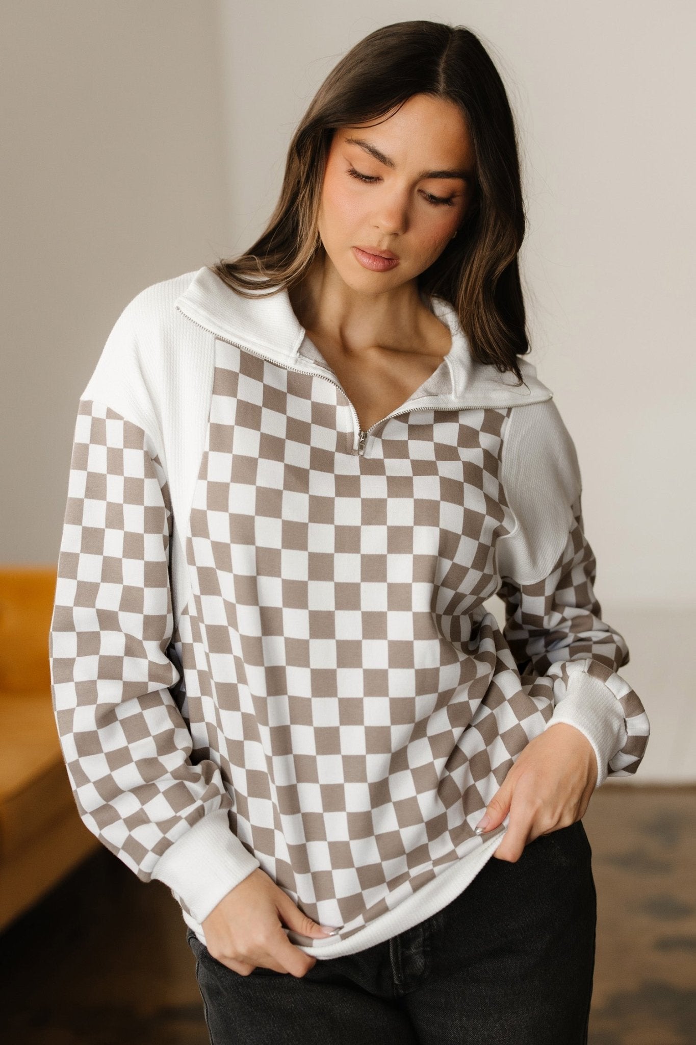 Rosalia Ribbed Patchwork Loose Sweatshirt - Hello Beautiful BoutiqueSweatshirts & HoodiesThreaded Pear