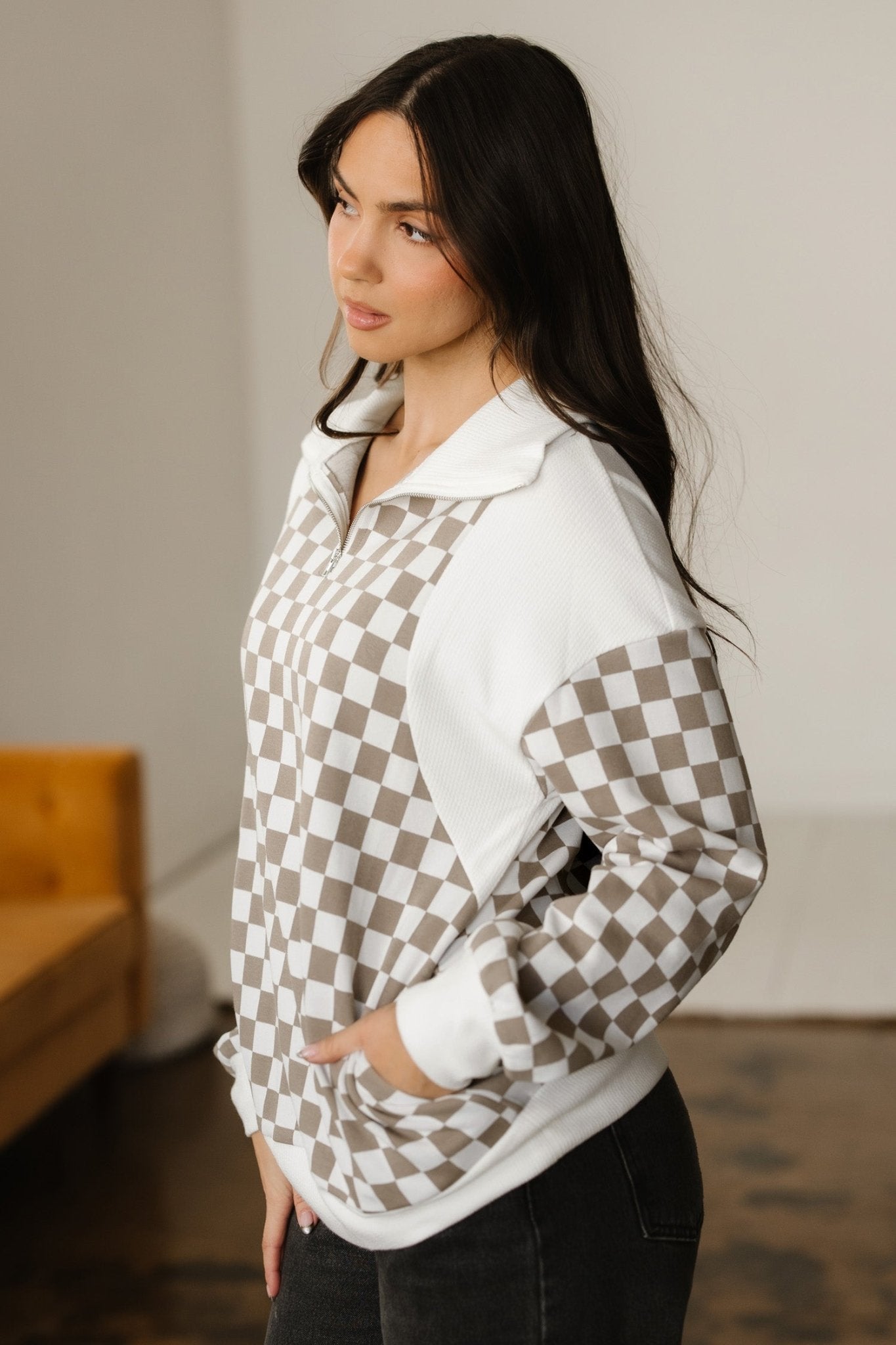 Rosalia Ribbed Patchwork Loose Sweatshirt - Hello Beautiful BoutiqueSweatshirts & HoodiesThreaded Pear