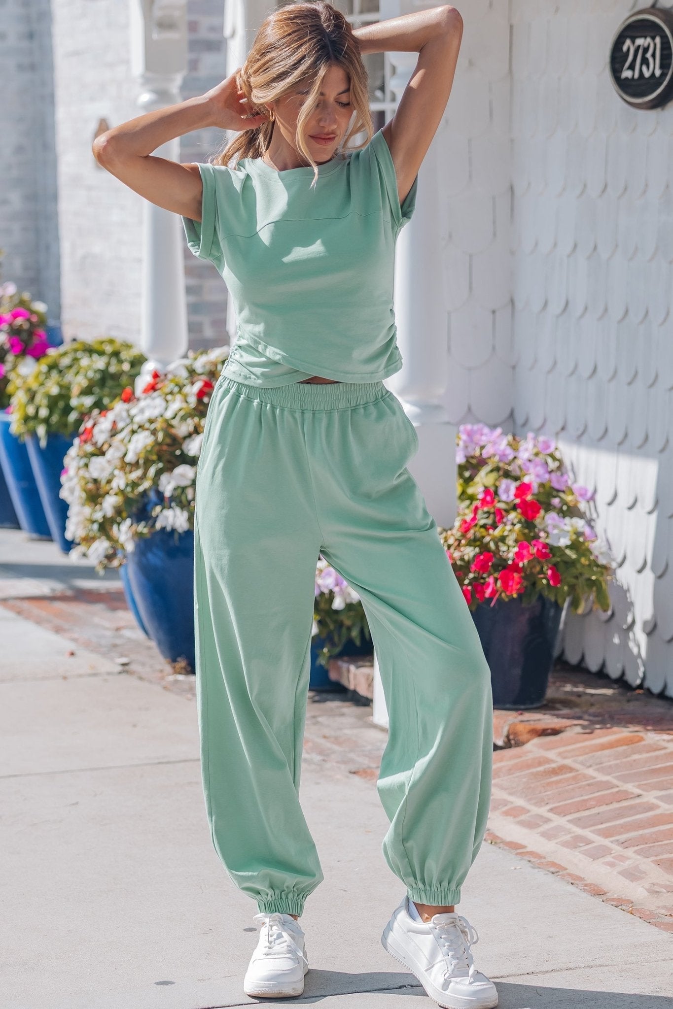 Rosalie Color Cropped Lounge Set - Hello Beautiful BoutiquePant SetsThreaded Pear