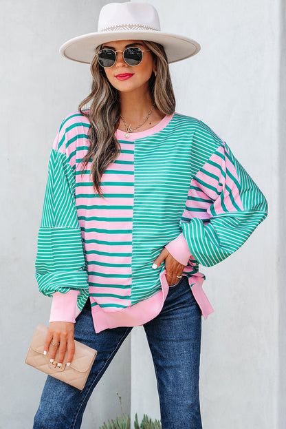 Rosalie Side Slit Baggy Sweatshirt - Hello Beautiful BoutiqueSweatshirts & HoodiesThreaded Pear