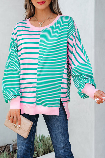 Rosalie Side Slit Baggy Sweatshirt - Hello Beautiful BoutiqueSweatshirts & HoodiesThreaded Pear