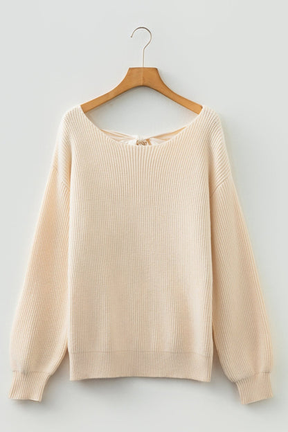Rosalina Backless Drop Shoulder Sweater - Hello Beautiful BoutiqueSweatersThreaded Pear