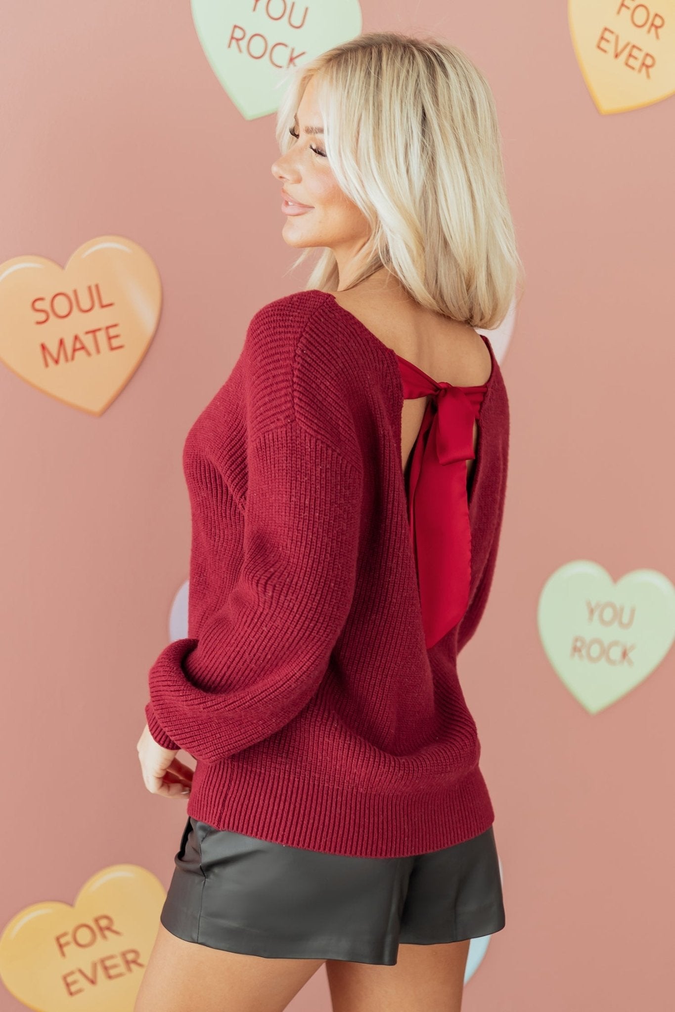 Rosalina Backless Drop Shoulder Sweater - Hello Beautiful BoutiqueSweatersThreaded Pear