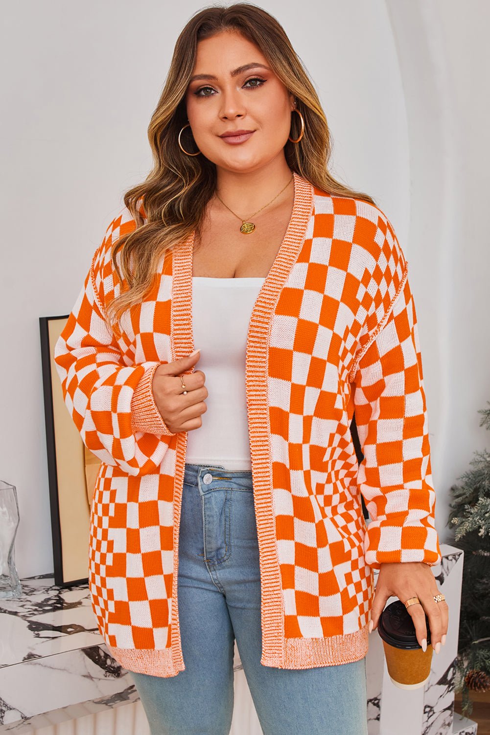 Rosalyn Drop Shoulder Open PLUS Cardigan - Hello Beautiful BoutiquePlus Size Sweaters & CardigansThreaded Pear