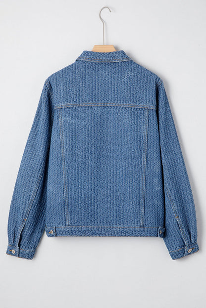 Rosalyn Flap Textured Down Jacket - Hello Beautiful BoutiqueDenim JacketsThreaded Pear