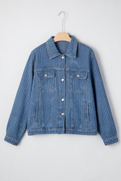 Rosalyn Flap Textured Down Jacket - Hello Beautiful BoutiqueDenim JacketsThreaded Pear